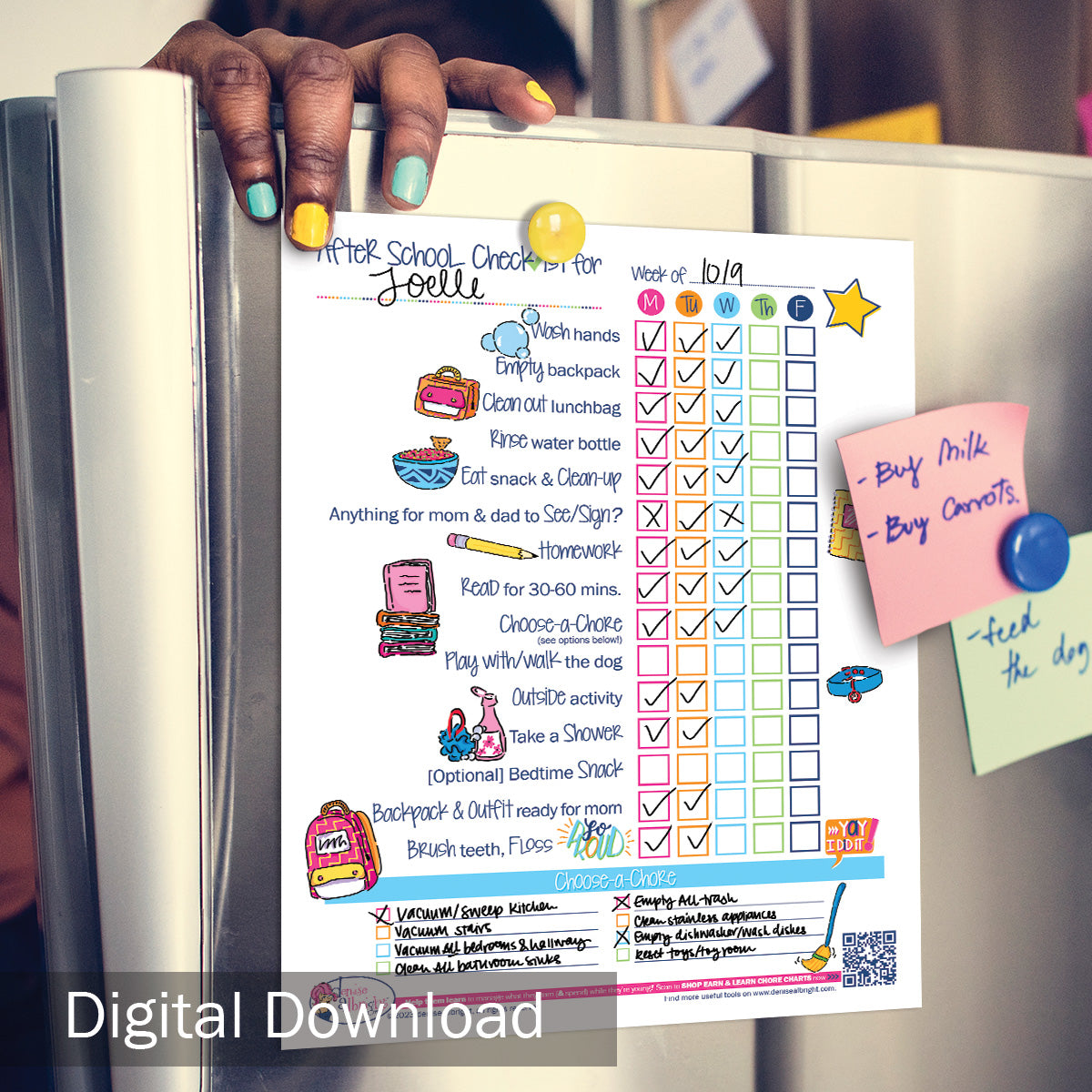 Printable Kids Daily After School Checklist | Print-ready, Delivered Instantly