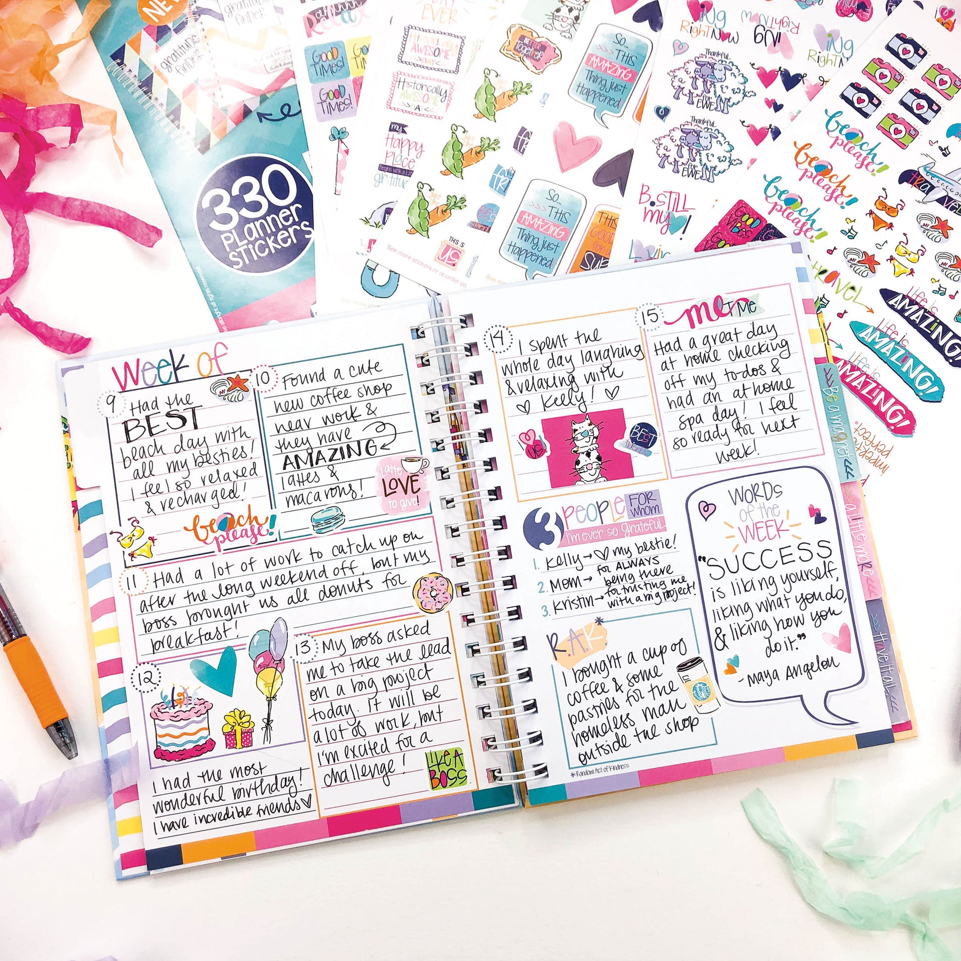 Grateful Heart Gratitude Journal Stickers