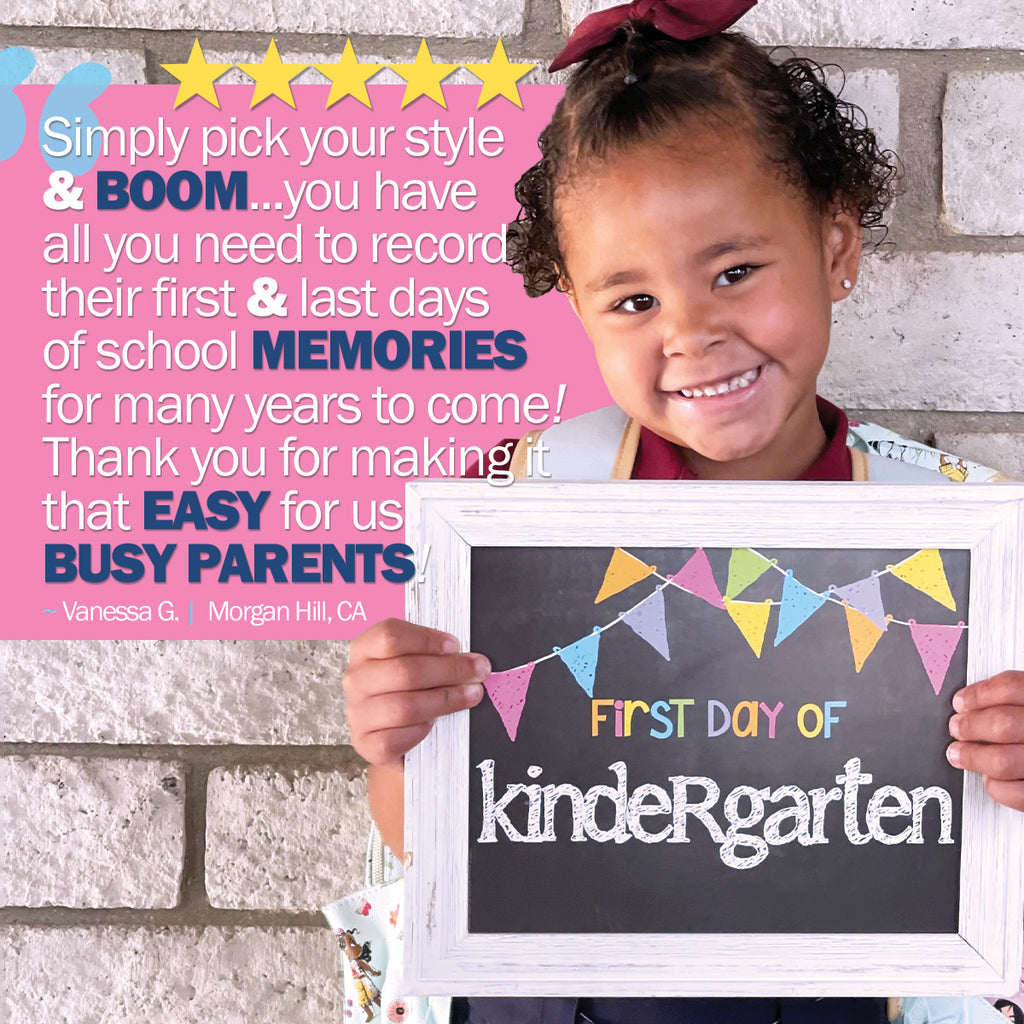 First & Last Day of School Signs Pastel Flags