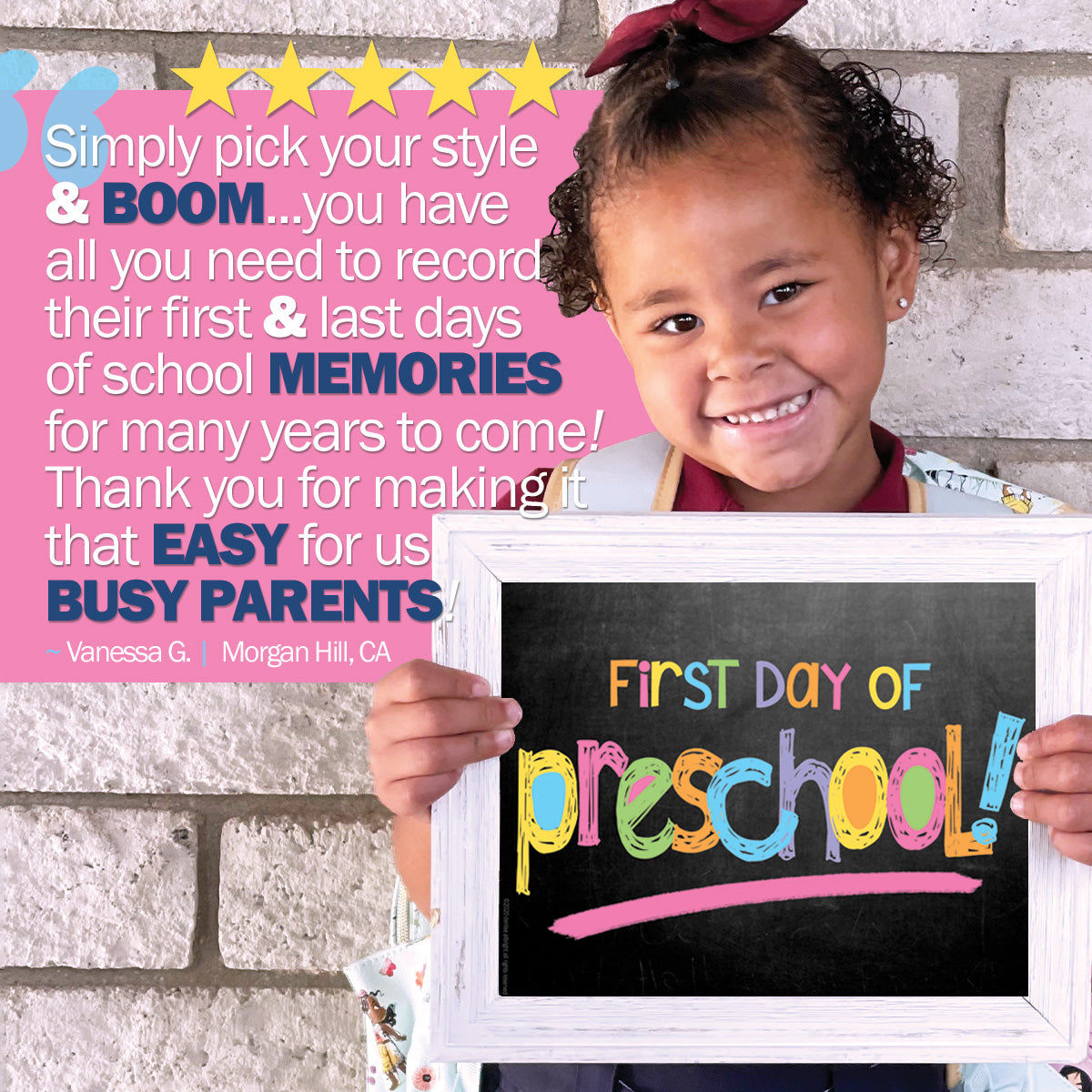 First & Last Day of School Signs Pastel Chalk