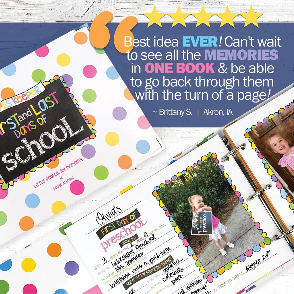 Class Keeper® School Days Keepsake Bundle | School Memory Book, 1st Day/Last Day of School Photo Prop Deck + BONUS App Membership